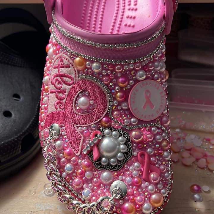 Customized Breast Cancer Awareness Crocs